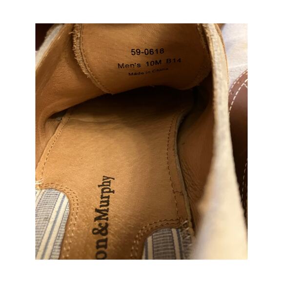 Johnston & Murphy Men’s 10M Saddle Shoes Tan Brown Suede Leather Oxford - Picture 7 of 9